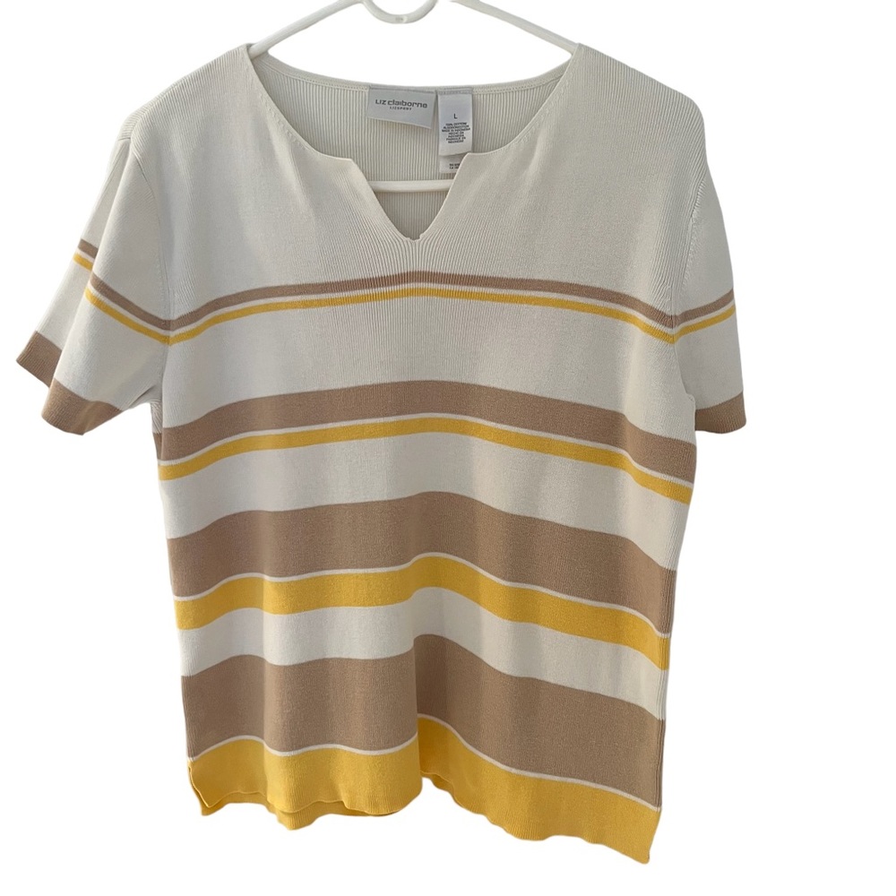 Liz Claiborne Lizsport Short Sleeve Top Size Large